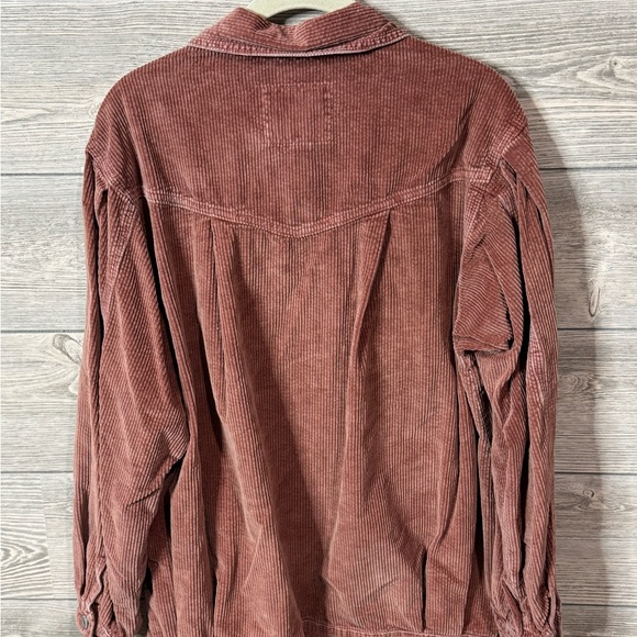American Eagle Corduroy Women’s Shacket size Medium Blush/Rust Color - Picture 4 of 10